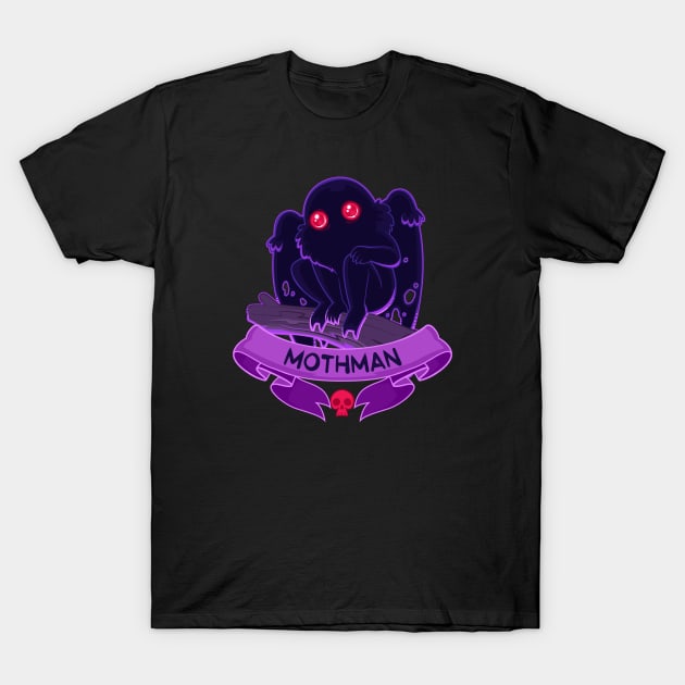 Midnight Mothman T-Shirt by KJonesDesigns